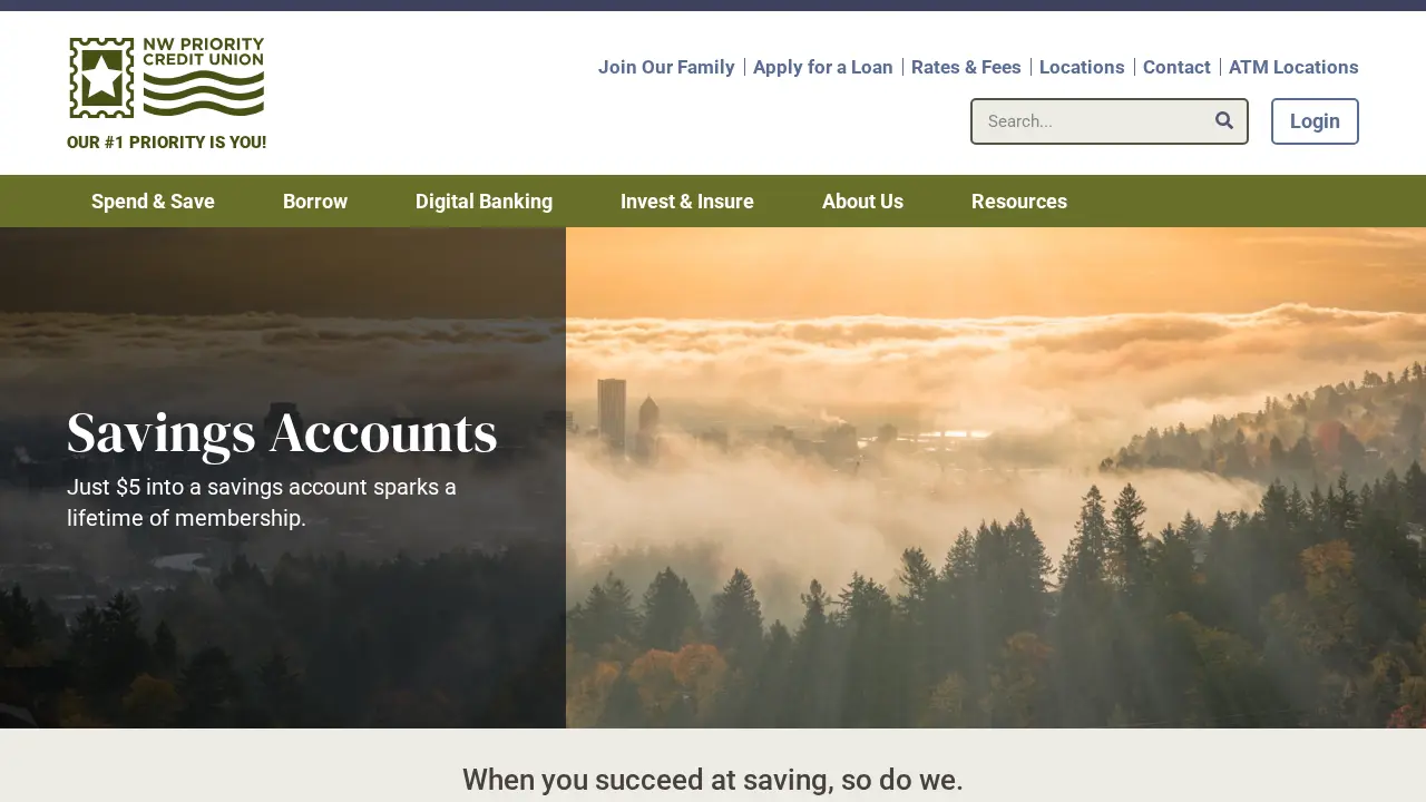 NW Priority Credit Union page