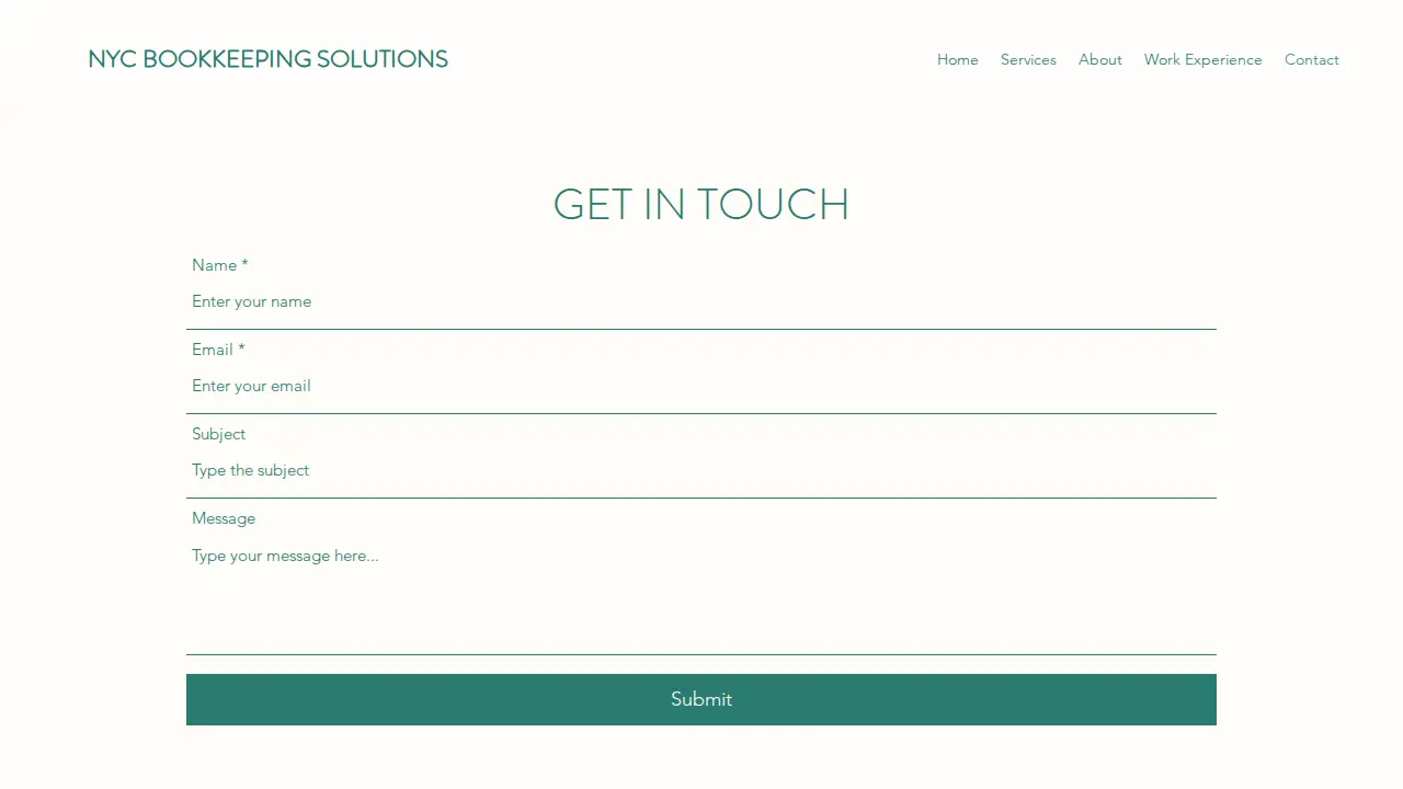 NYC Bookkeeping Solutions page