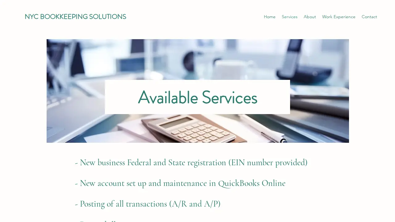 NYC Bookkeeping Solutions page