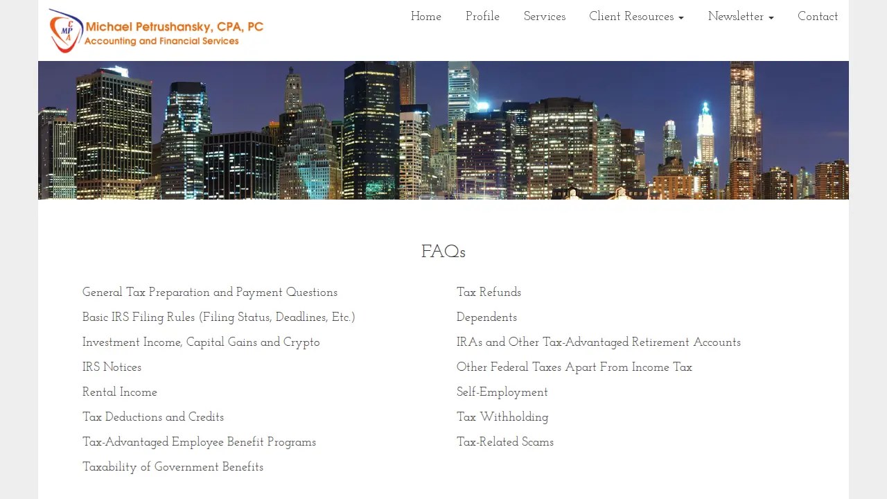 Michael Petrushansky CPA PC page