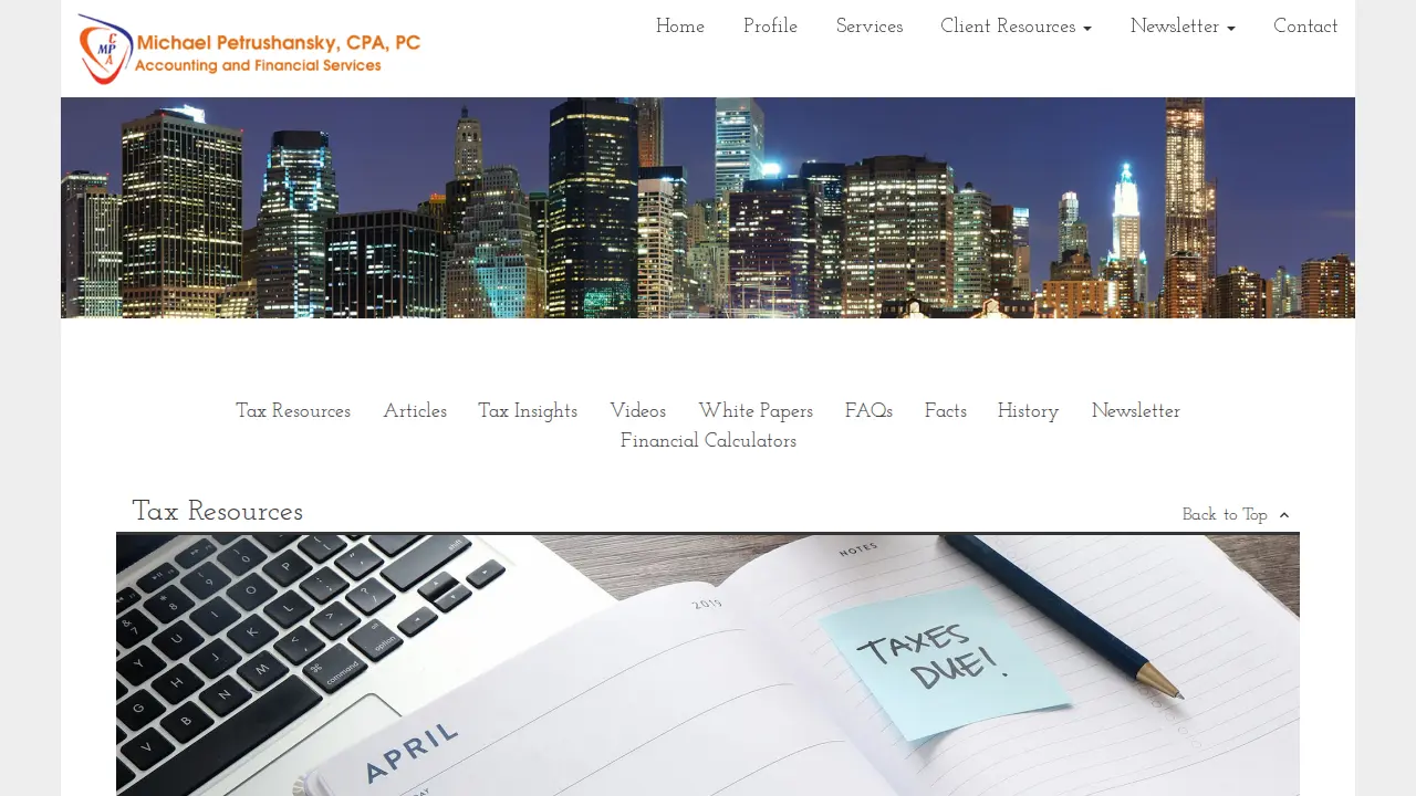 Michael Petrushansky CPA PC page