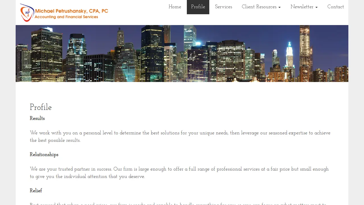 Michael Petrushansky CPA PC page