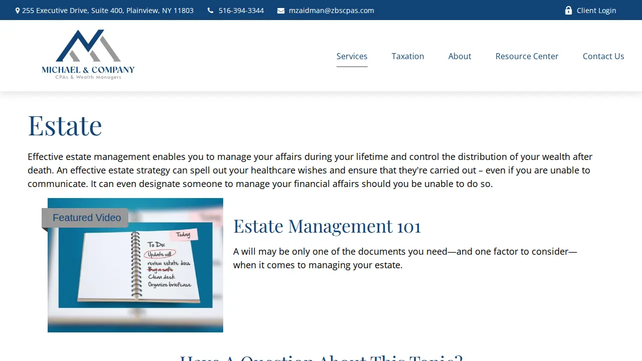 Michael & Company CPAs & Wealth Managers page