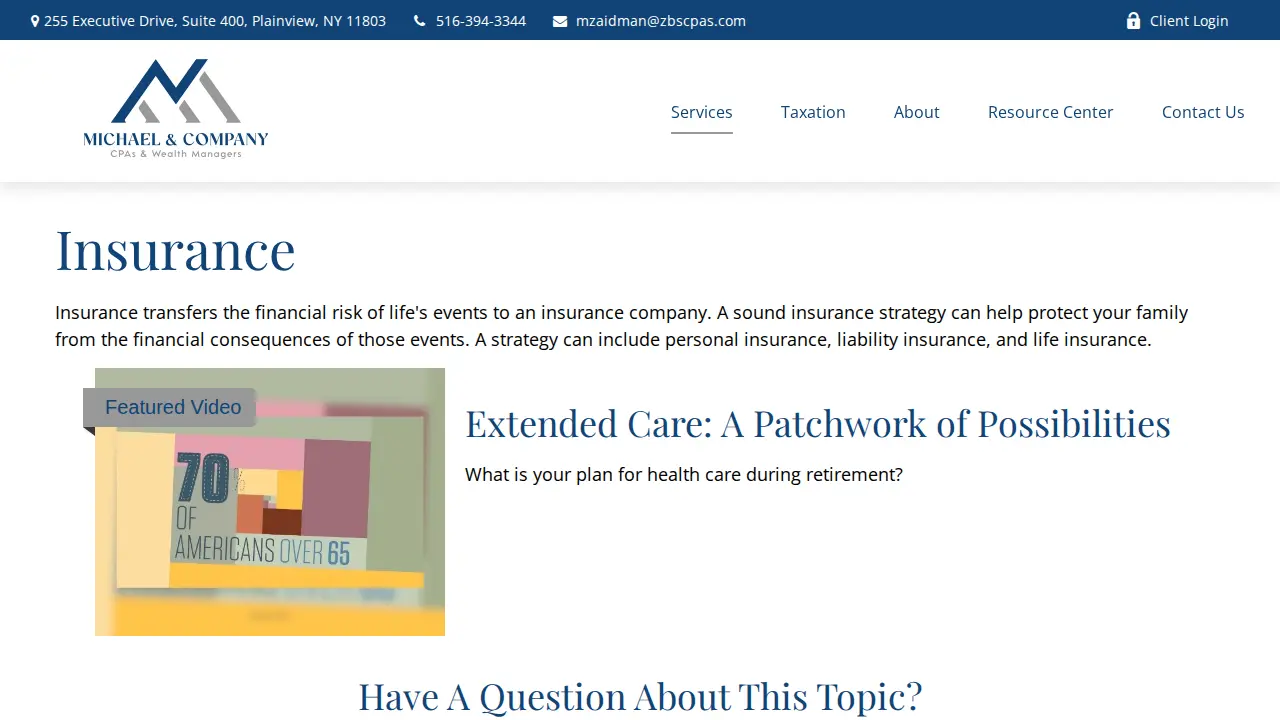 Michael & Company CPAs & Wealth Managers page