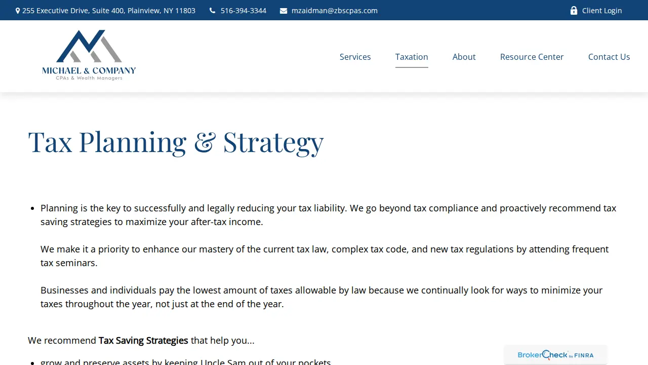 Michael & Company CPAs & Wealth Managers page