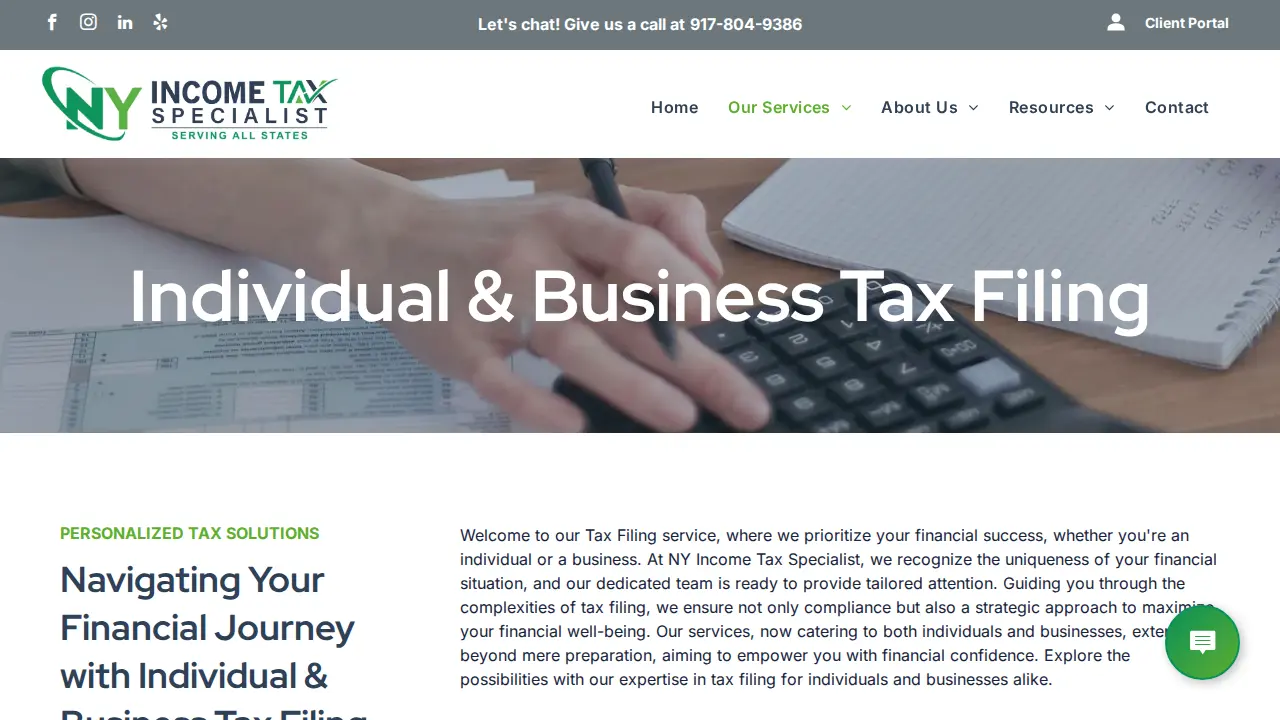 NY Income Tax Specialist Inc. page