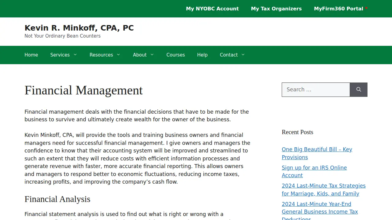 Kevin R. Minkoff, CPA, PC page