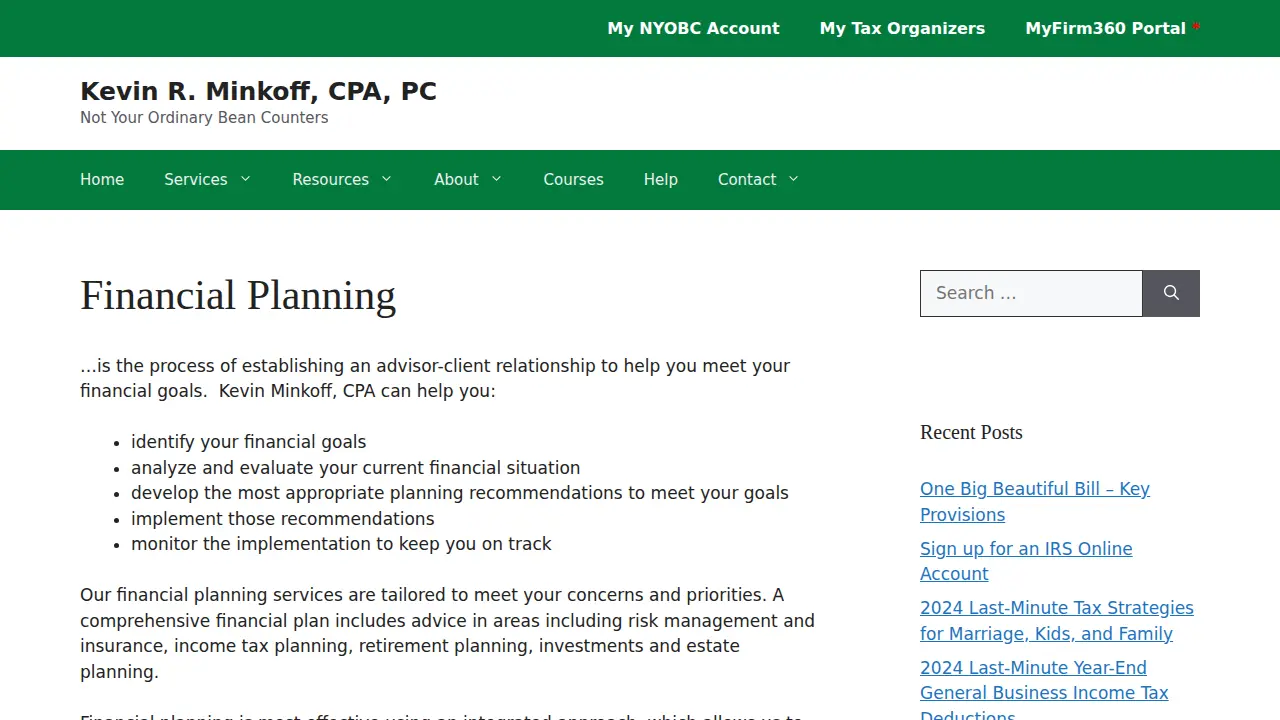 Kevin R. Minkoff, CPA, PC page