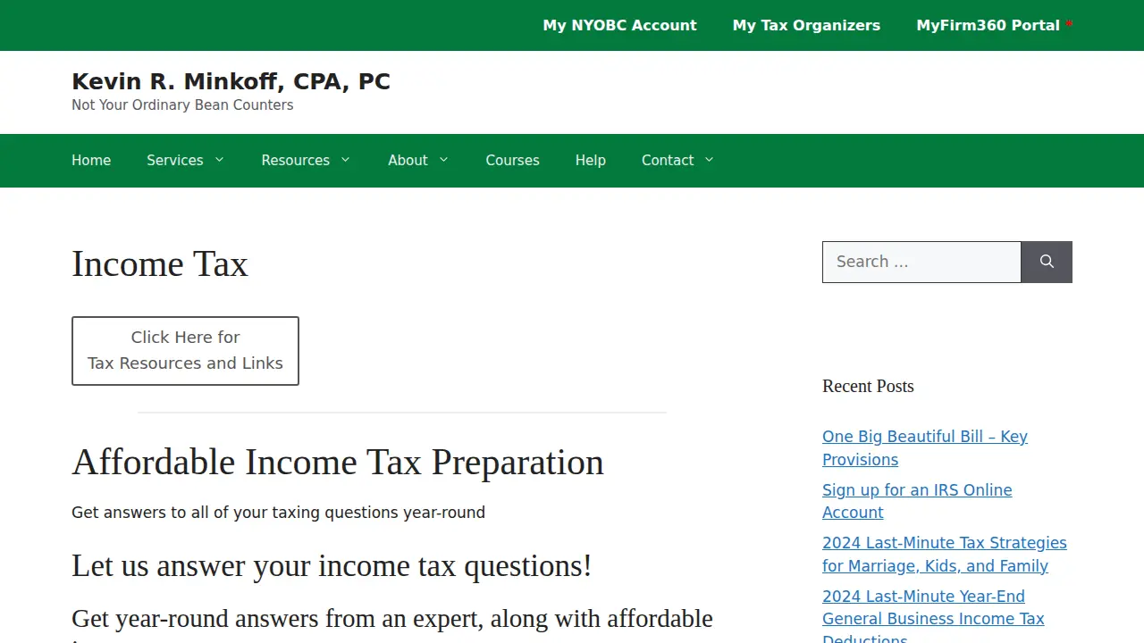 Kevin R. Minkoff, CPA, PC page