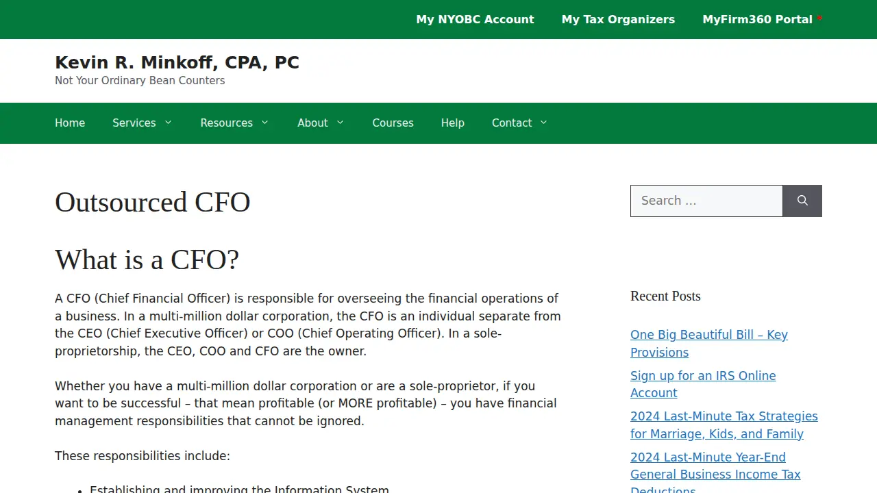 Kevin R. Minkoff, CPA, PC page