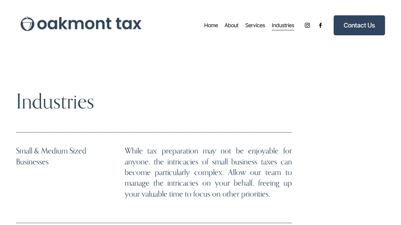 Oakmont Tax Consulting LLC page