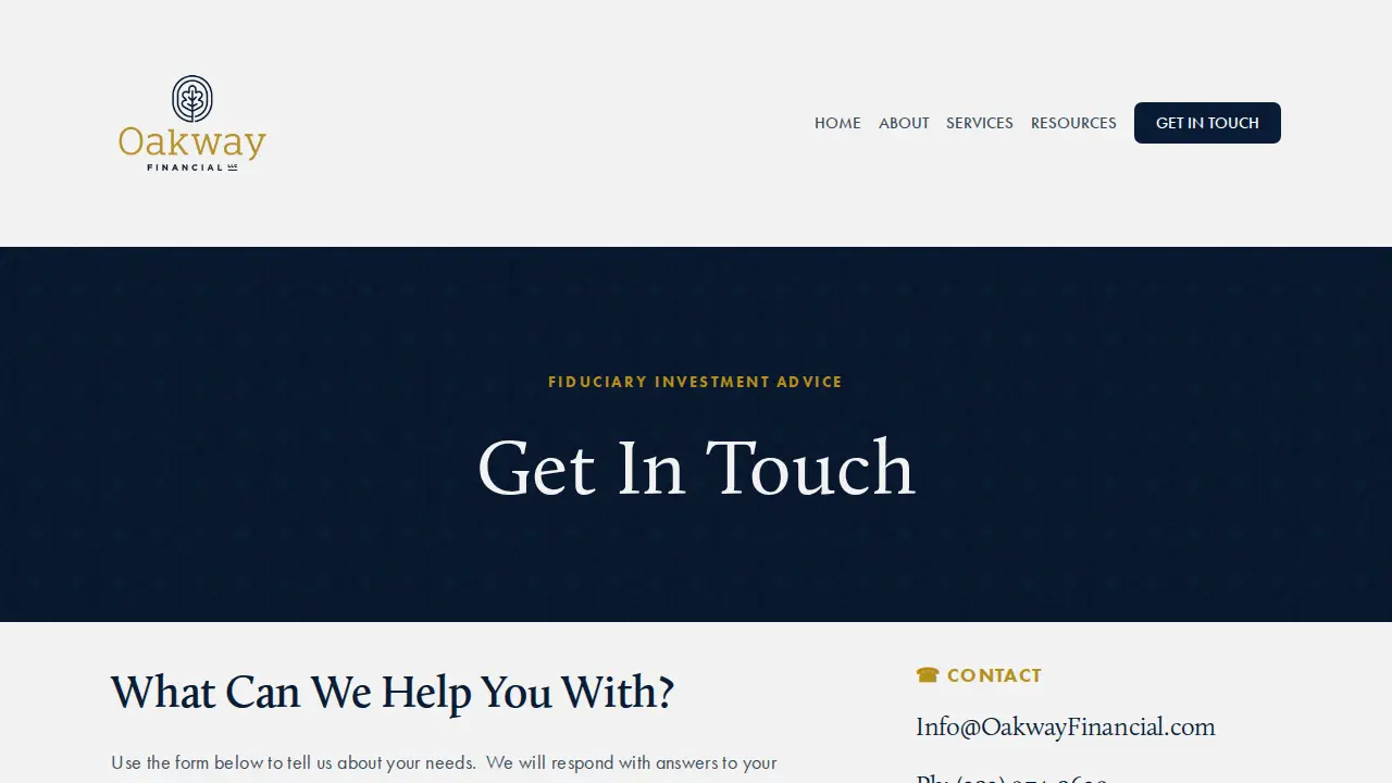 Oakway Financial LLC page