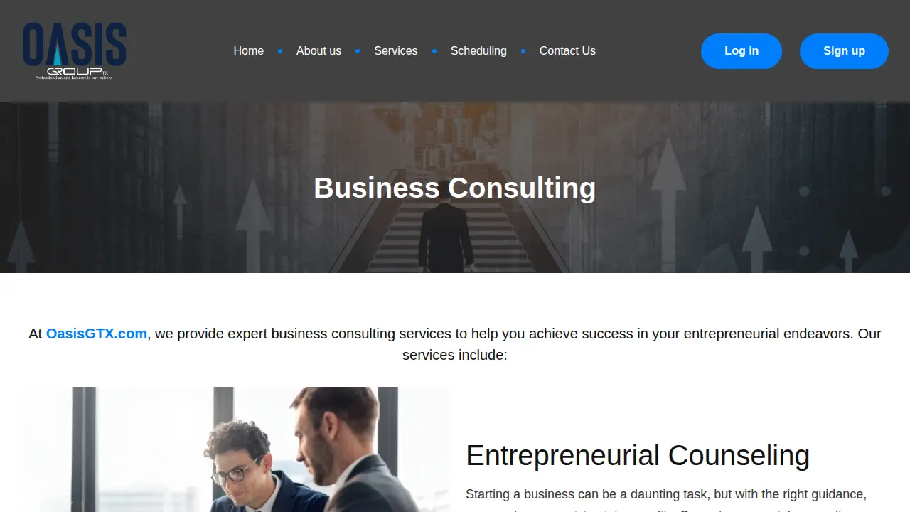 Oasis Group Tx page