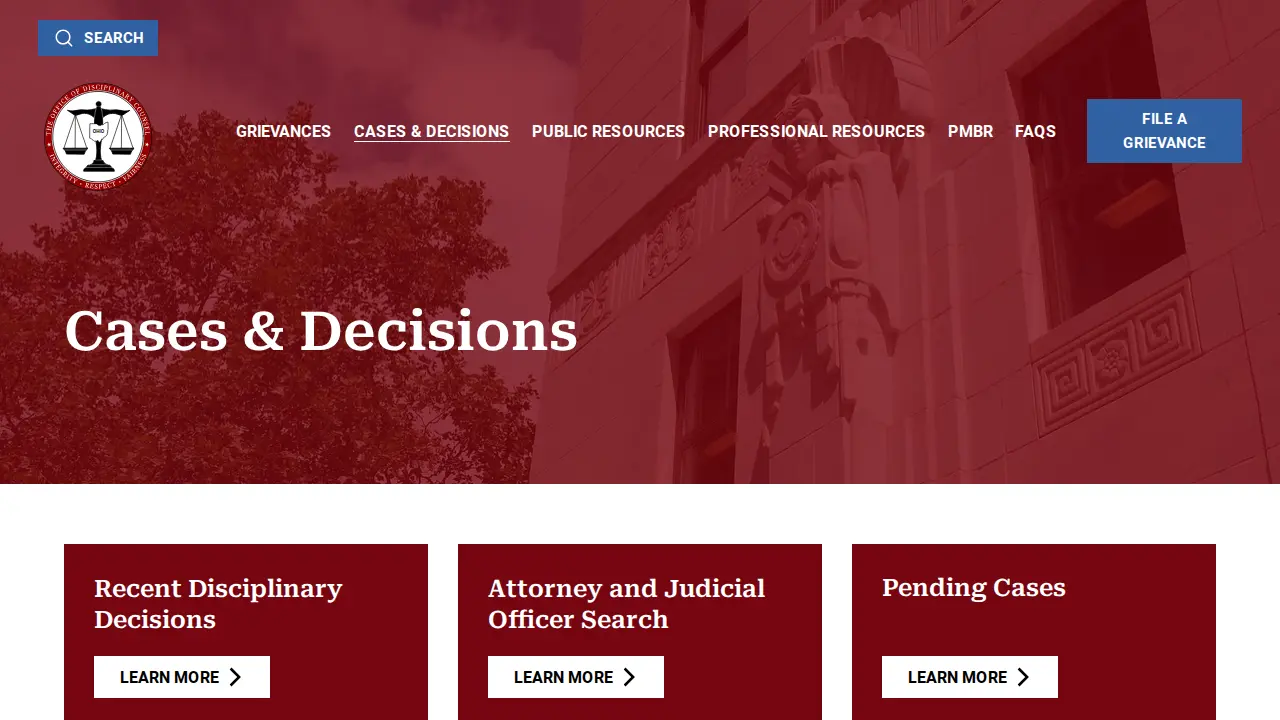 The Office of Disciplinary Counsel The Supreme Court of Ohio page