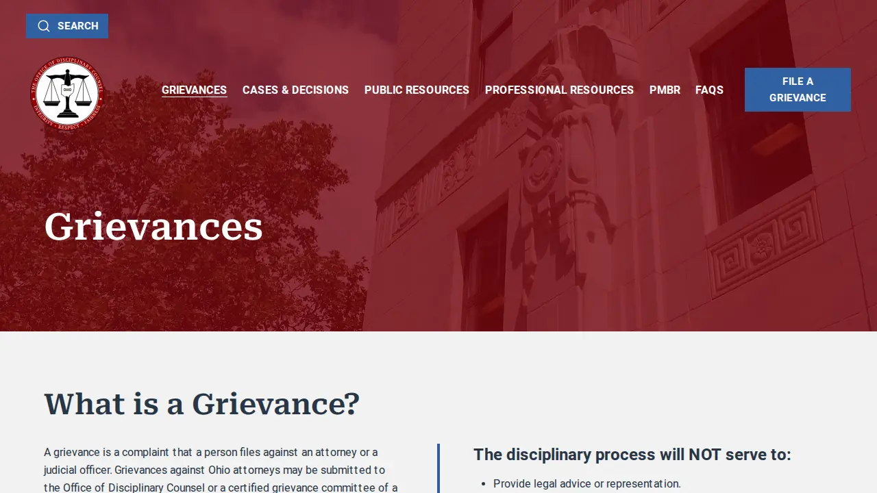The Office of Disciplinary Counsel The Supreme Court of Ohio page