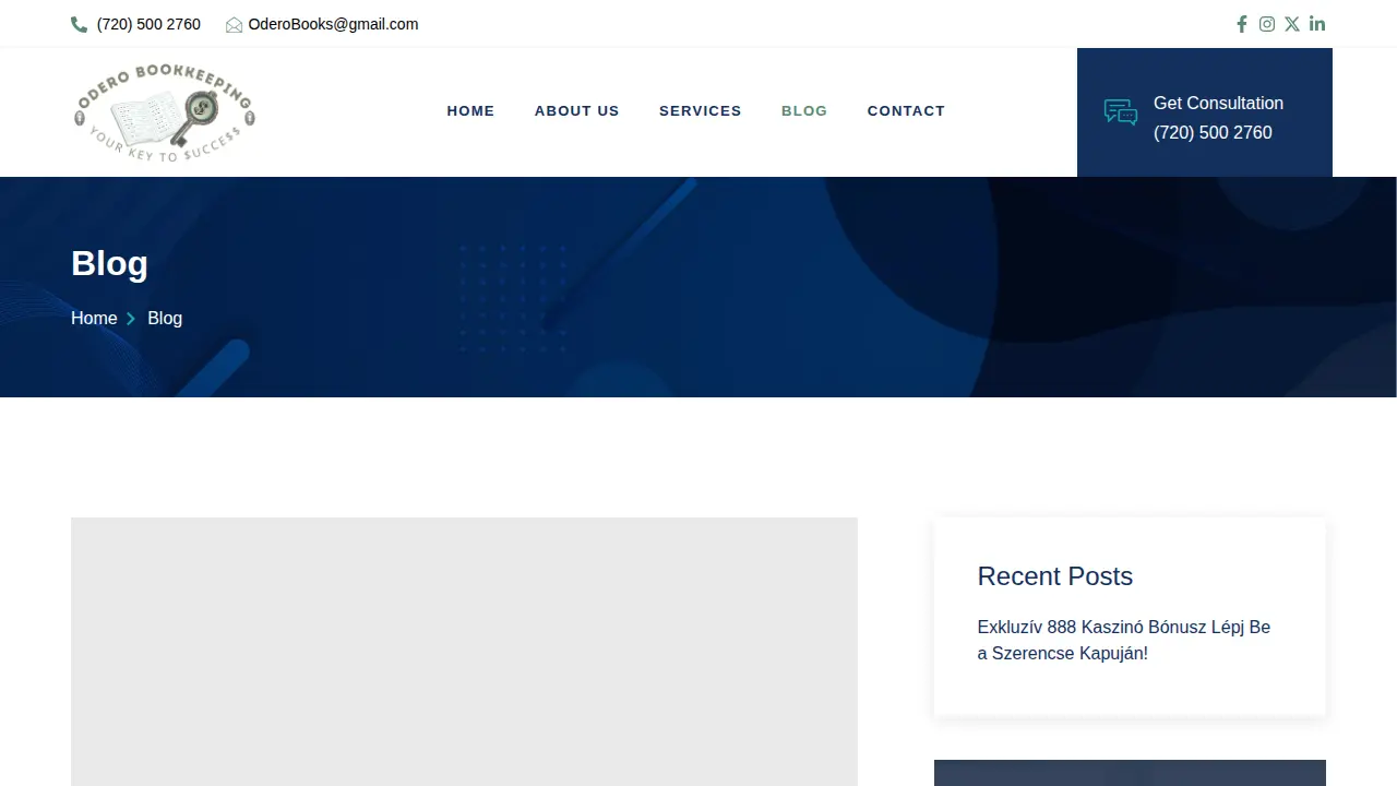 Odero Bookkeeping page
