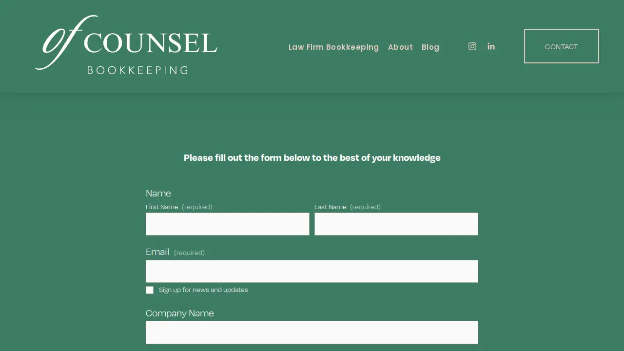 Of Counsel Bookkeeping Inc page