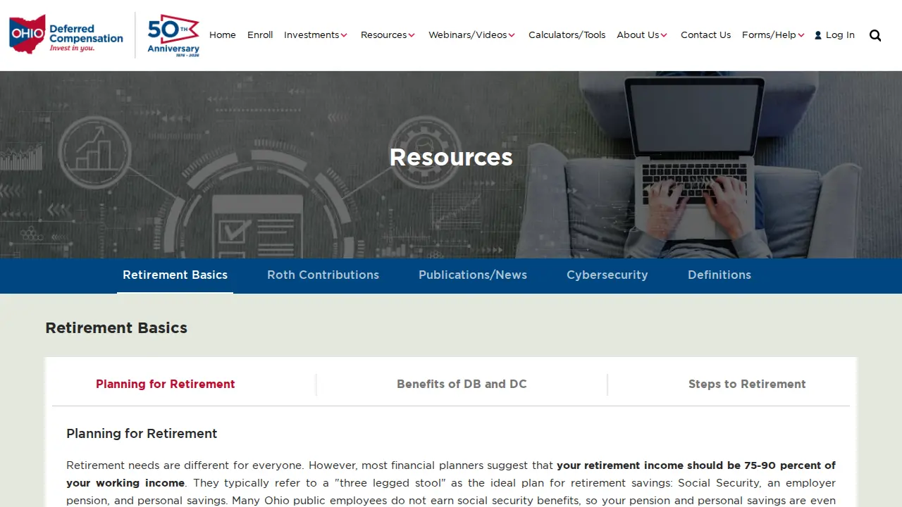 Ohio Deferred Compensation page