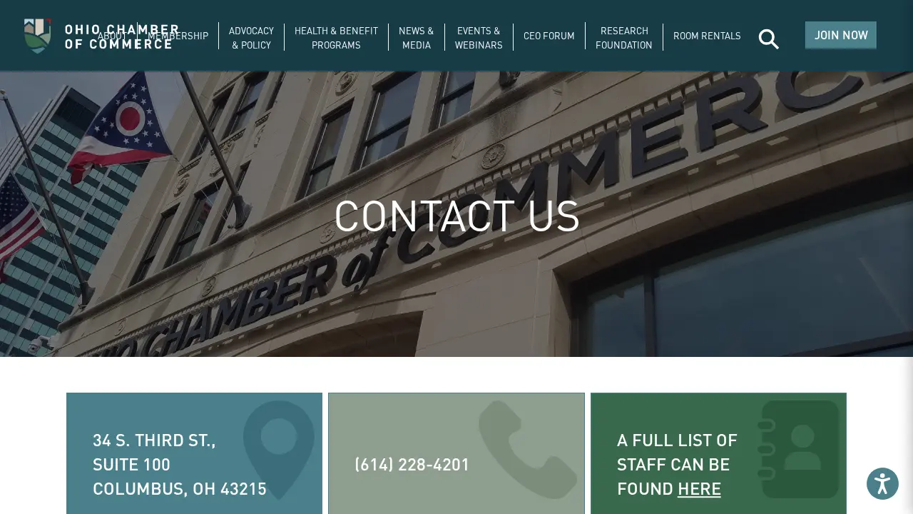 Ohio Chamber of Commerce page