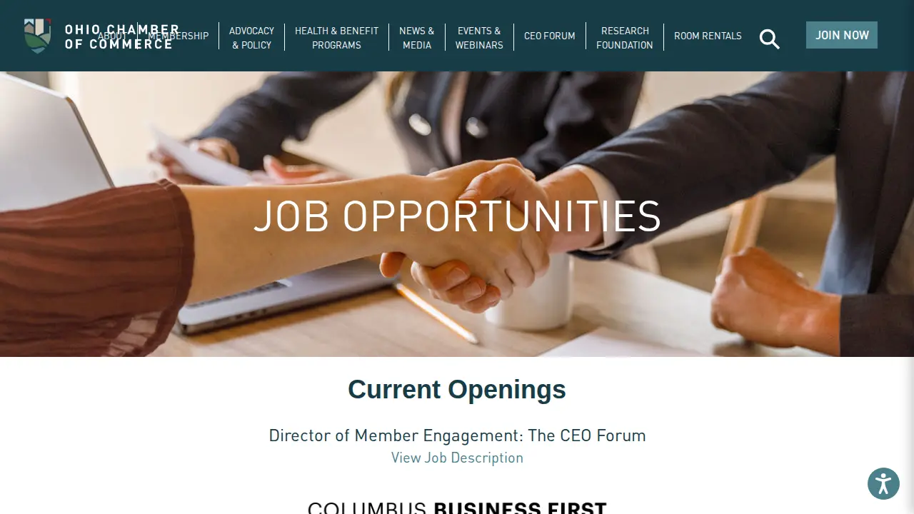 Ohio Chamber of Commerce page