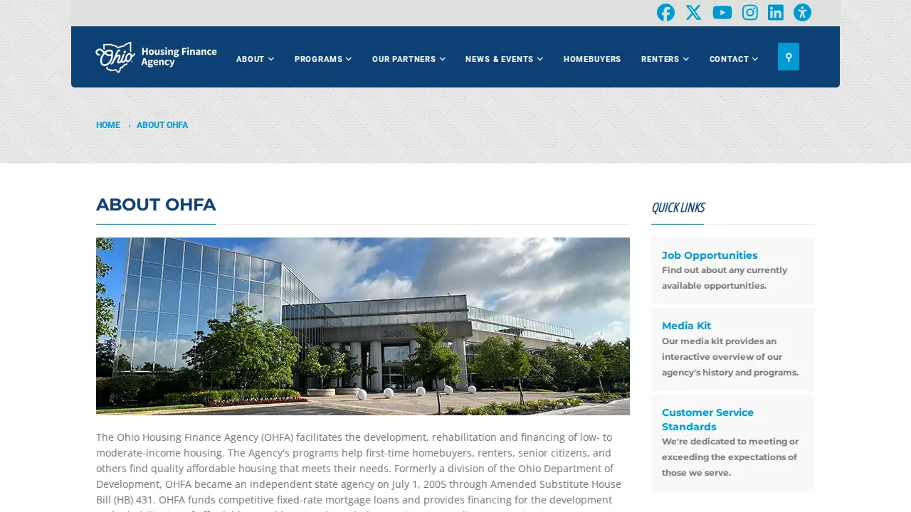 Ohio Housing Finance Agency (OHFA) page