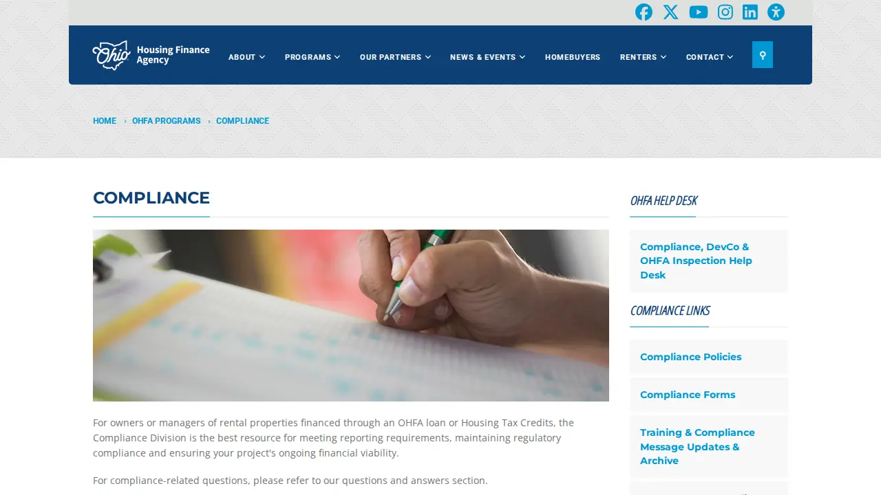 Ohio Housing Finance Agency (OHFA) page