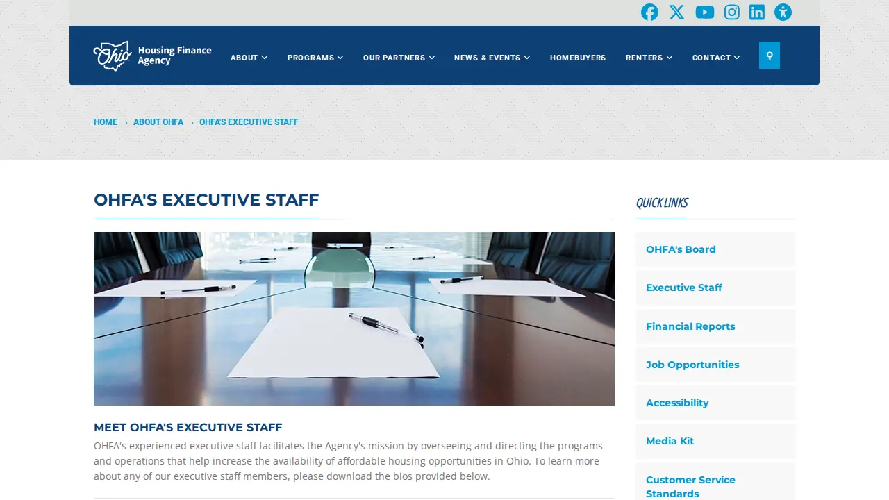 Ohio Housing Finance Agency (OHFA) page