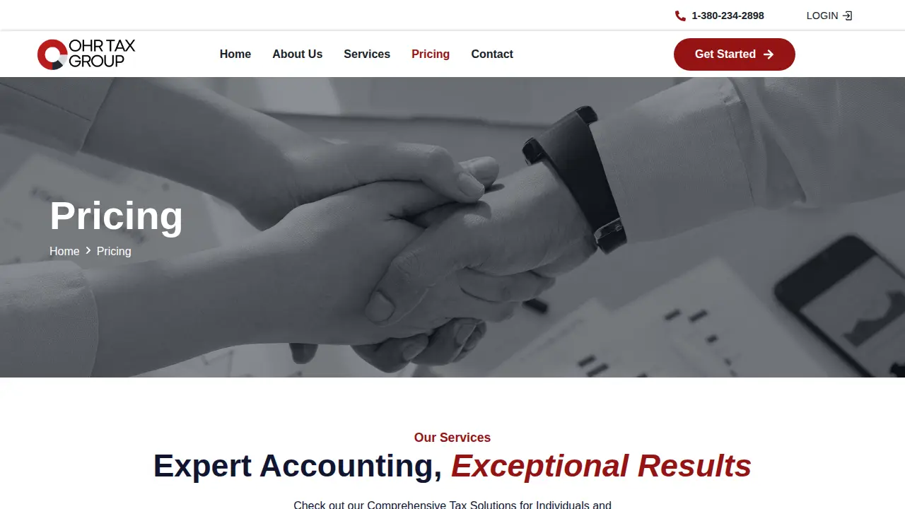 Ohiorain Tax Service page