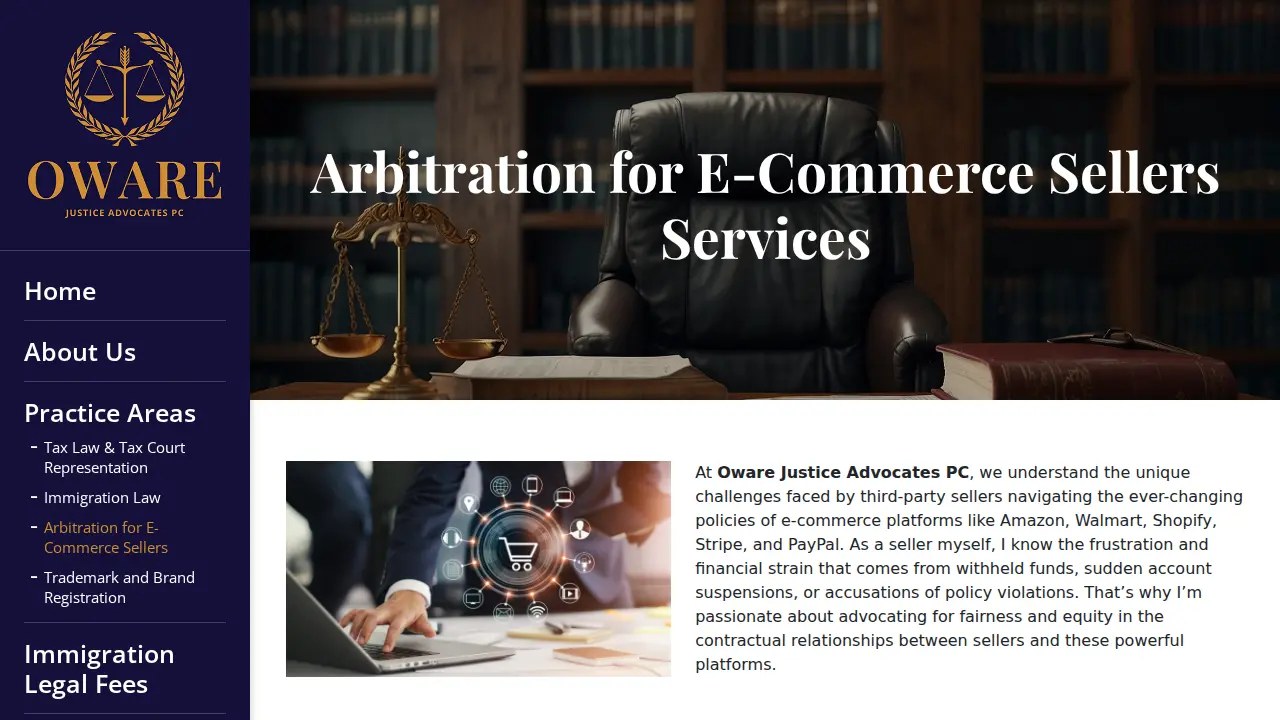Oware Justice Advocates PC page