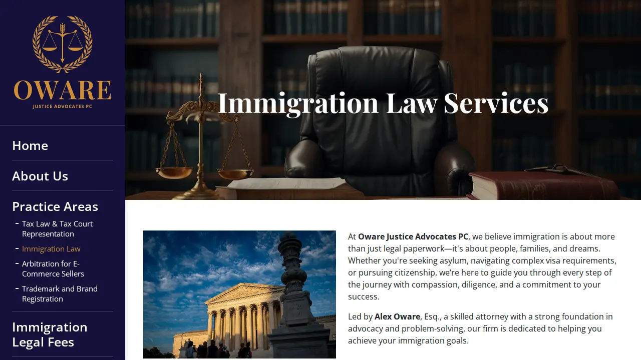 Oware Justice Advocates PC page