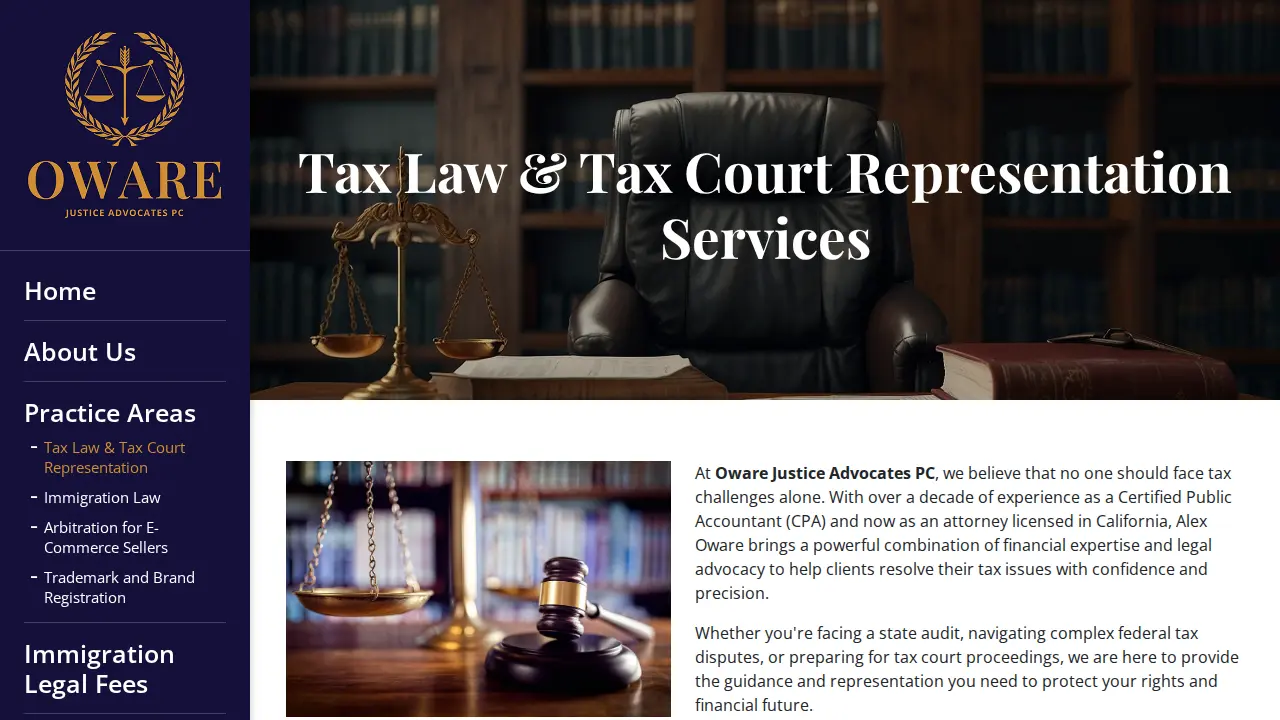 Oware Justice Advocates PC page
