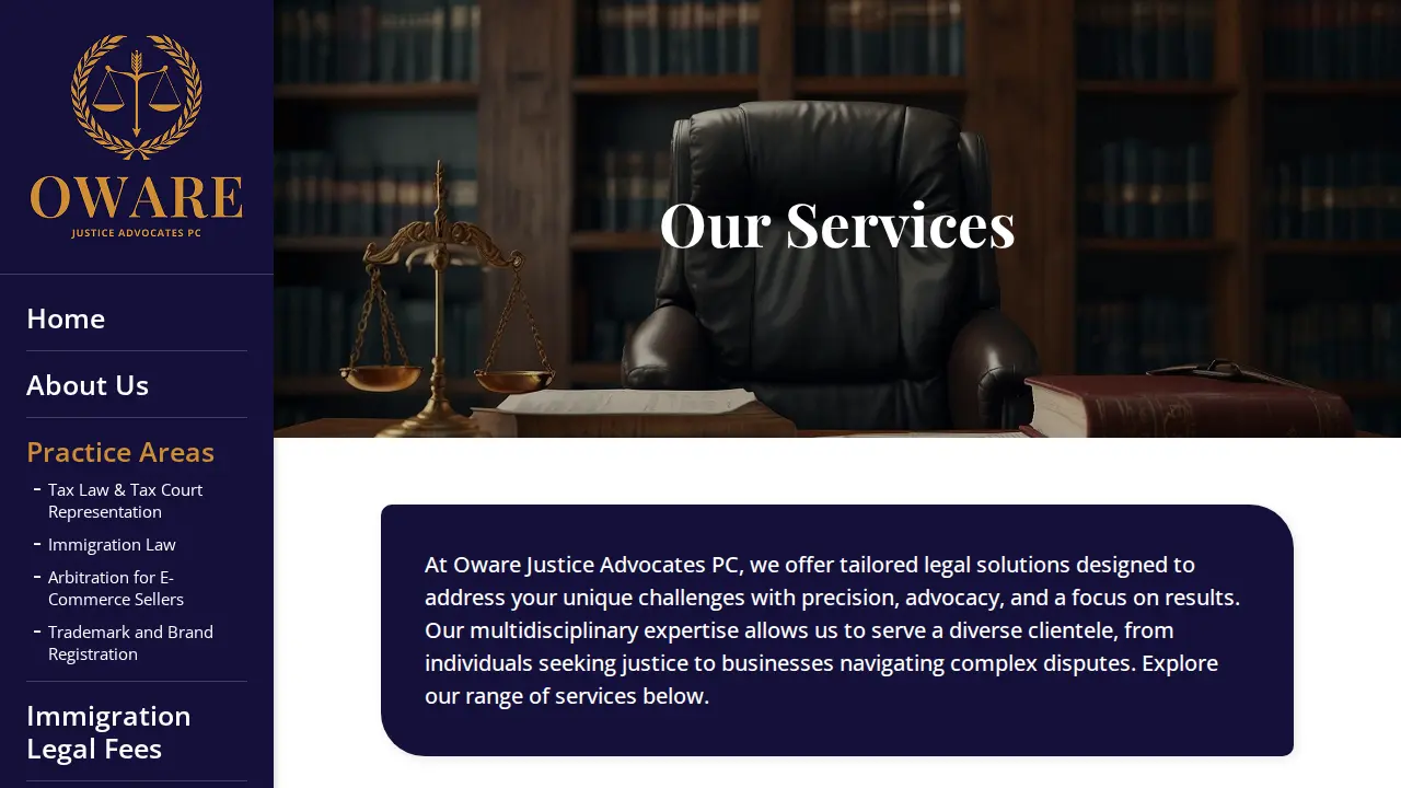 Oware Justice Advocates PC page