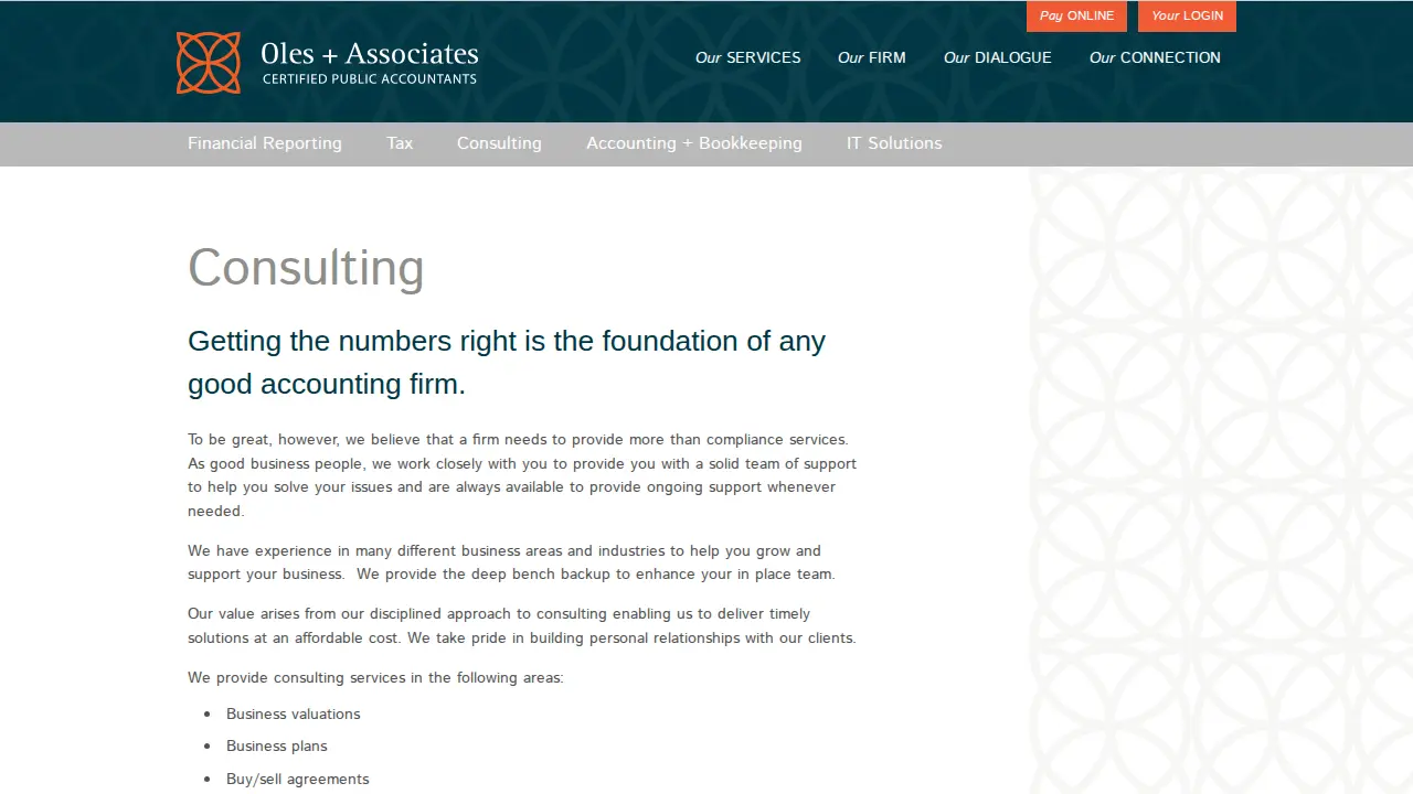 Oles + Associates page