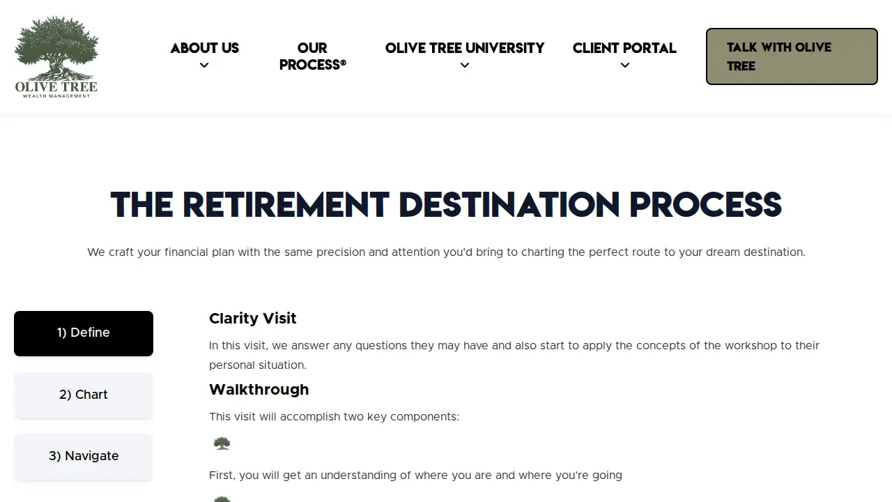 Olive Tree Wealth Management page