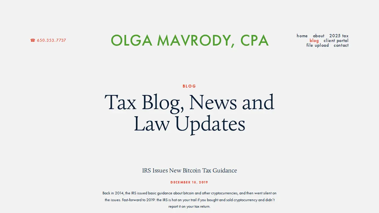 Olma Tax & Financial page