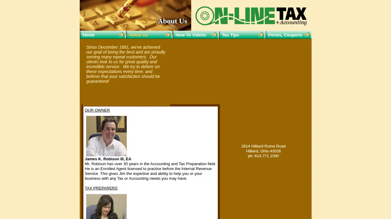On-Line Tax & Accounting page
