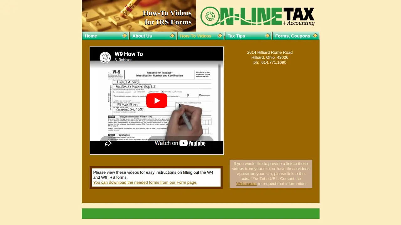 On-Line Tax & Accounting page