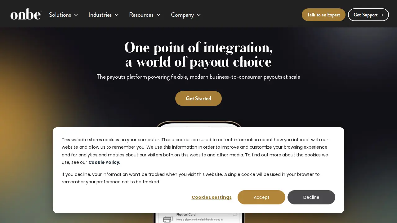 Onbe website