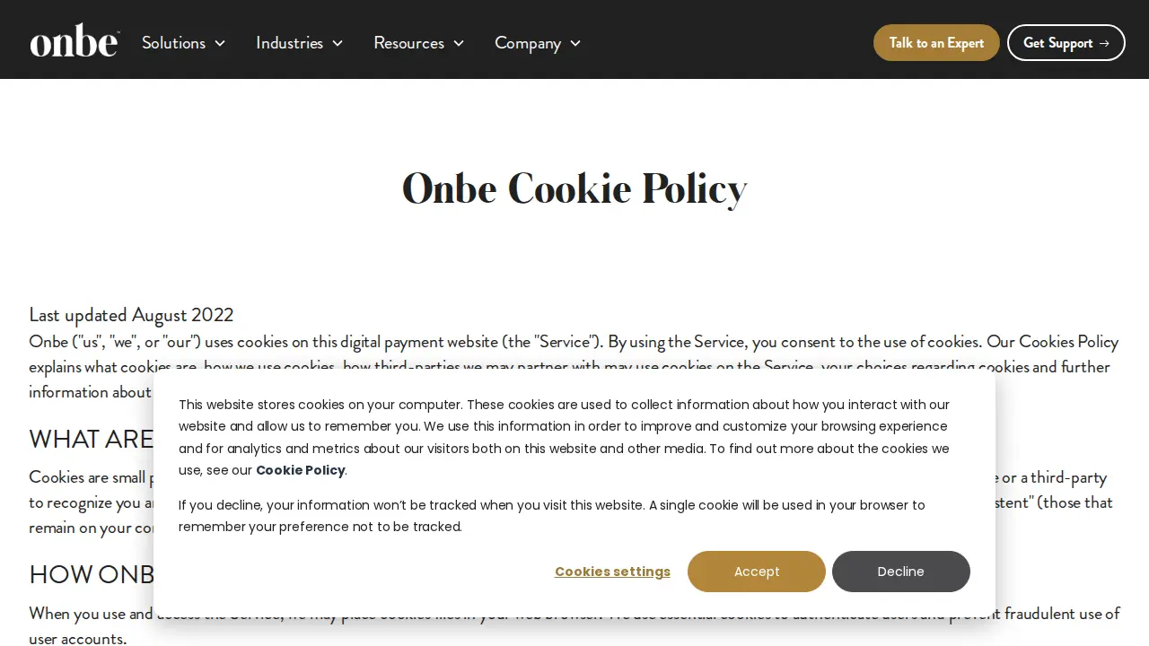 Onbe page