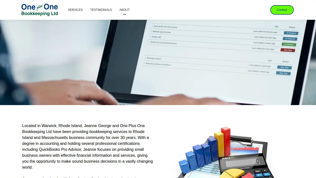 One Plus One Bookkeeping Ltd page