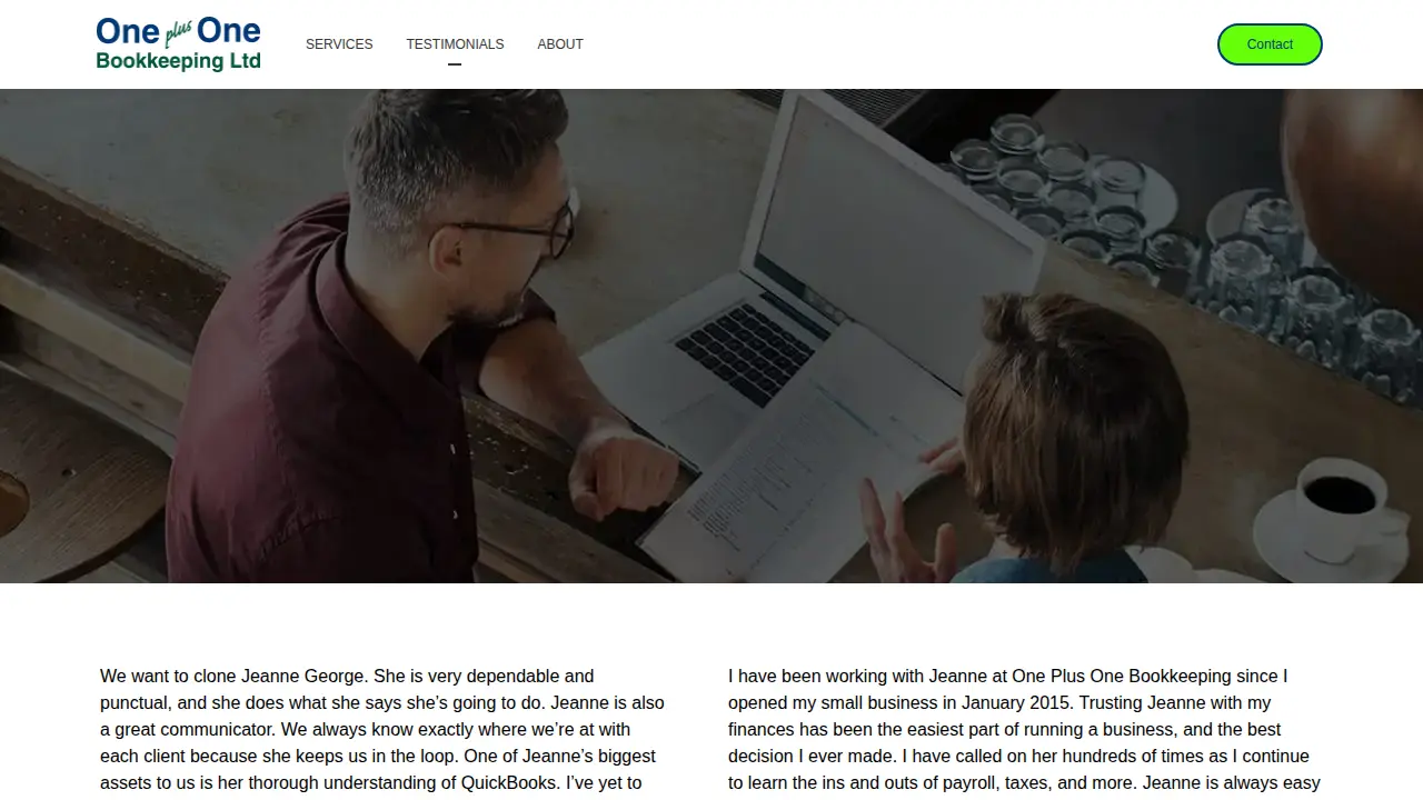 One Plus One Bookkeeping Ltd page