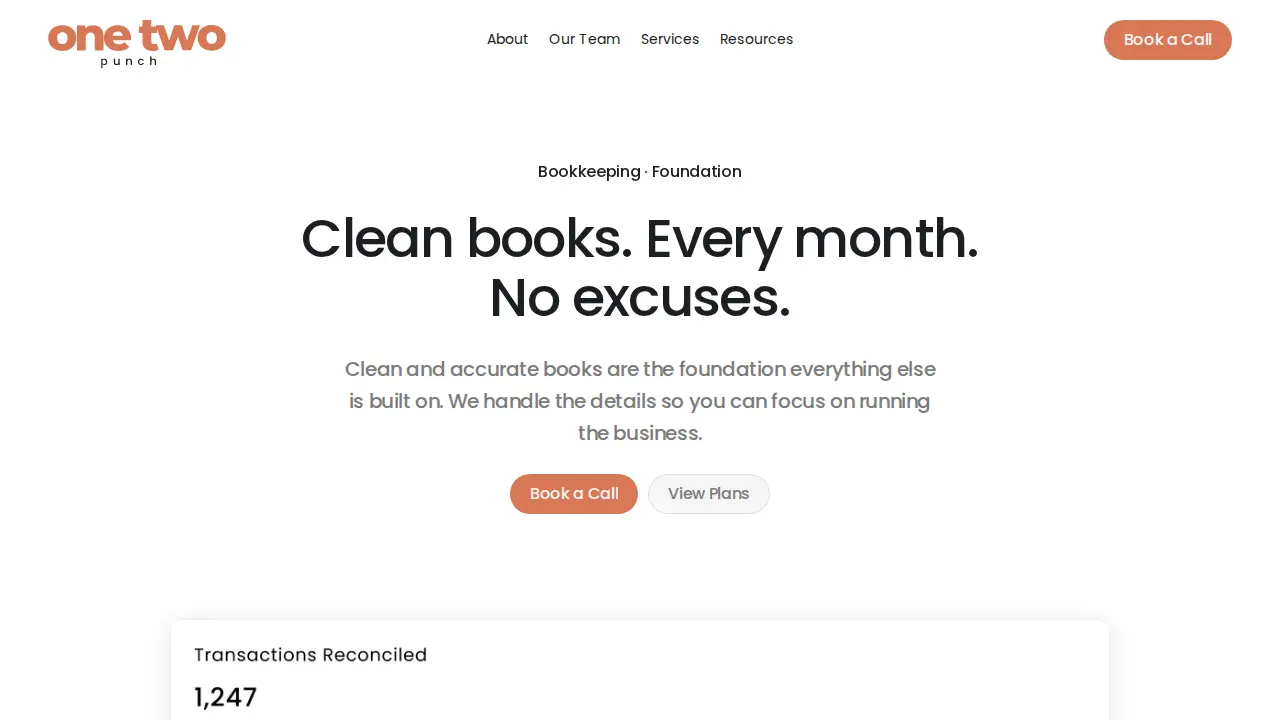 One Two Punch Business Solutions page