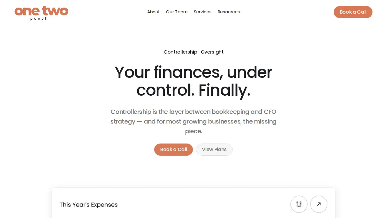 One Two Punch Business Solutions page