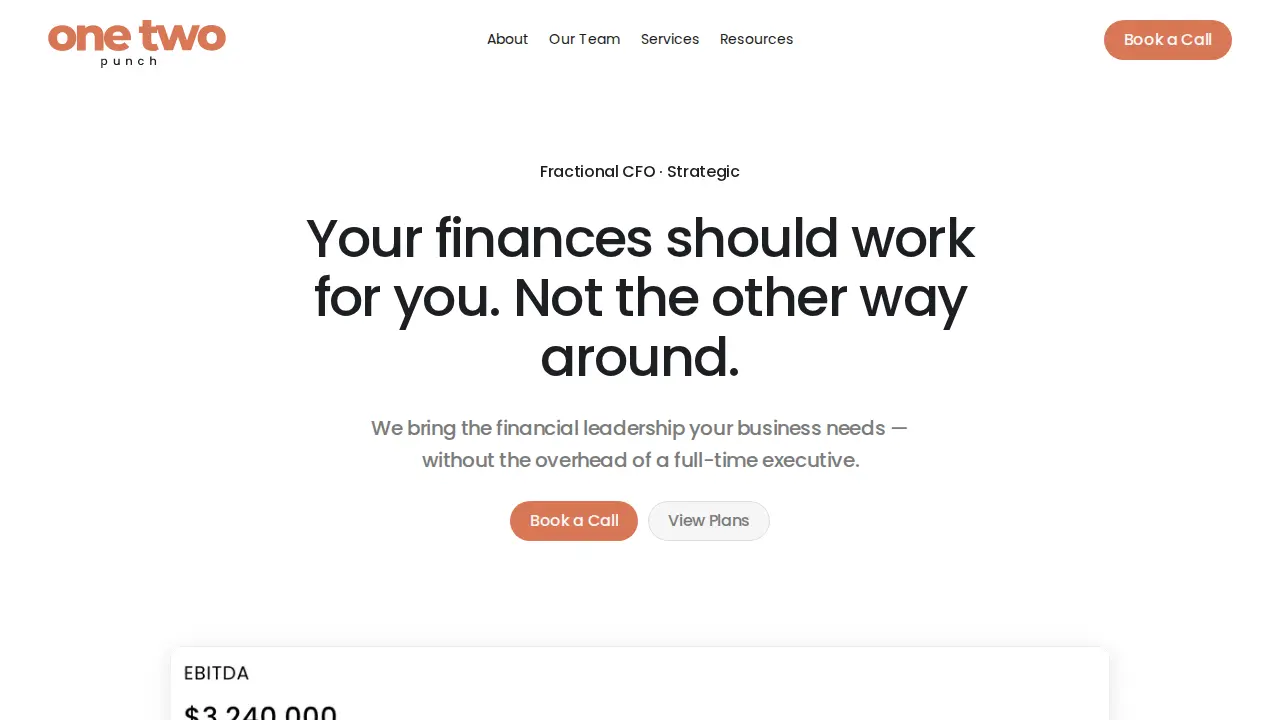 One Two Punch Business Solutions page