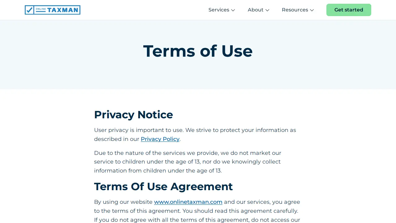 Online Taxman page