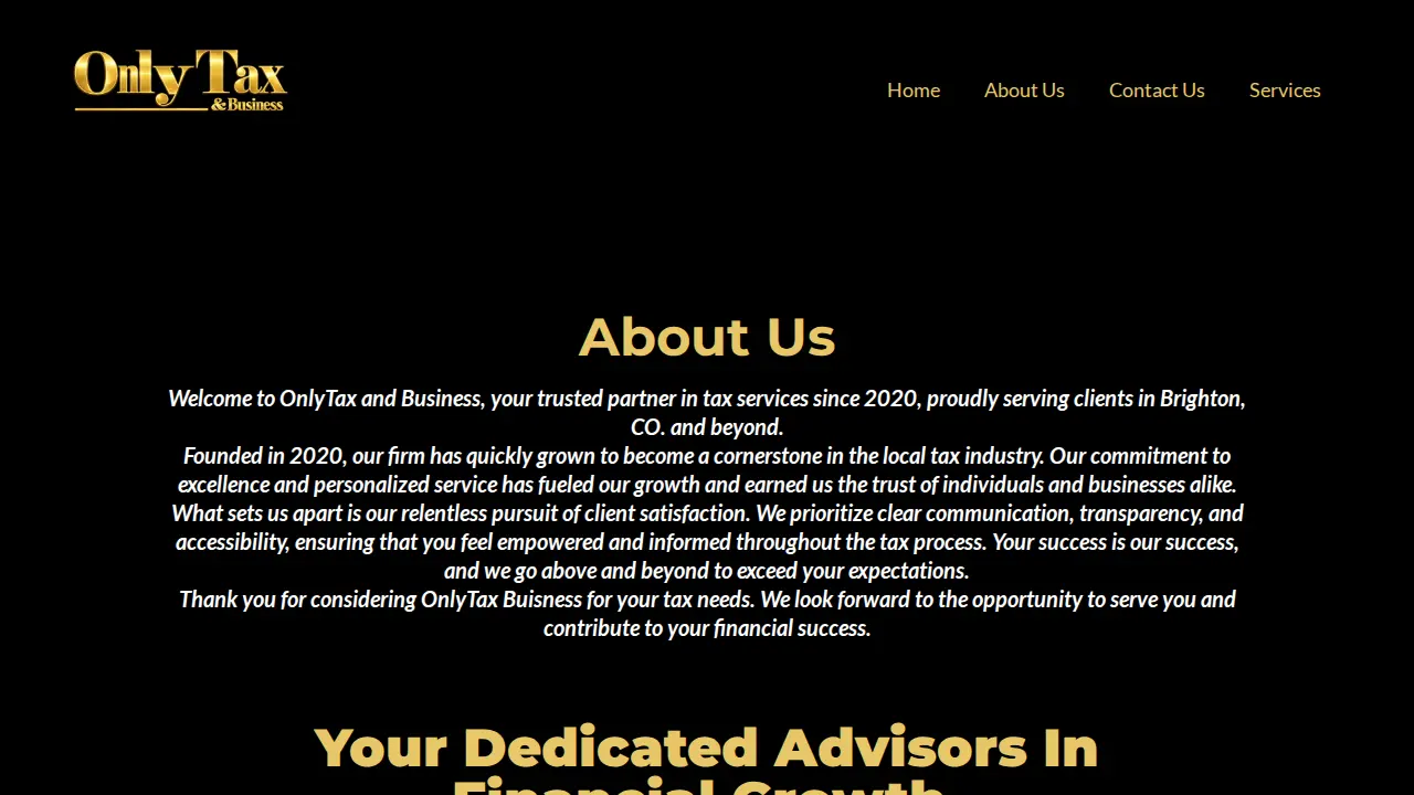 OnlyTax & Business page