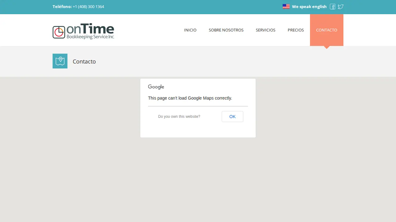 On Time Bookkeeping Service page
