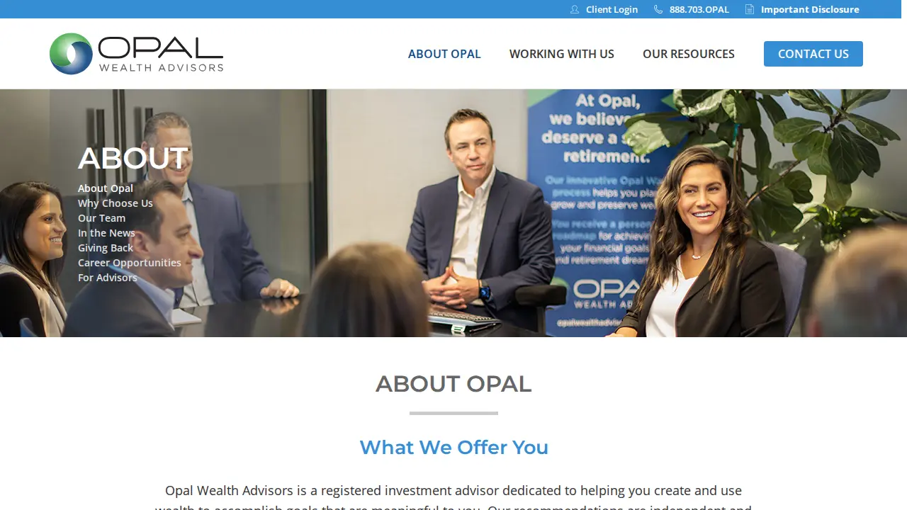 Opal Wealth Advisors page