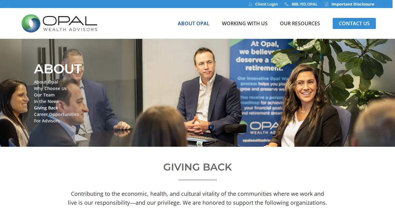 Opal Wealth Advisors page