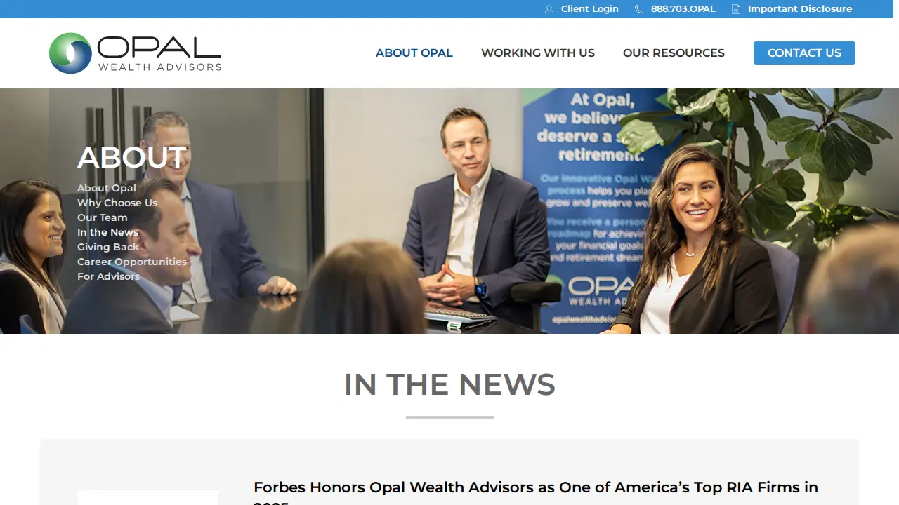 Opal Wealth Advisors page